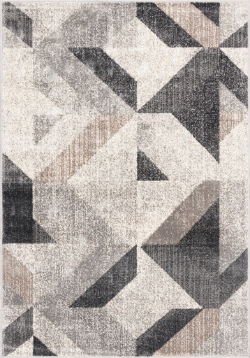 Tapis synthétique SOFT Halleby gris granite - motif géométrique moderne