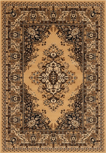Tapis synthétique STANDARD Fatima S beige - motif de style persan à médaillon
