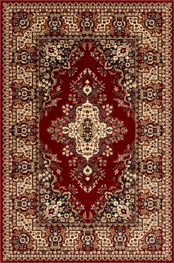 Tapis synthétique STANDARD Fatima S bordeaux - motif de style persan à médaillon