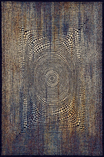 Tapis synthétique STANDARD Focus bleu marine - motif optique abstrait
