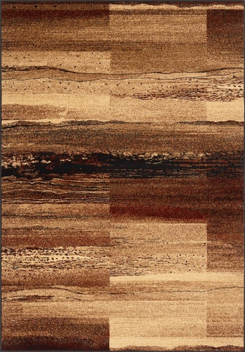 Tapis synthétique STANDARD Spinel cannelle - motif abstrait contemporain tons terre