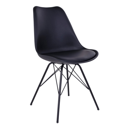 [1001001] Chaise de salle à manger Oslo noire