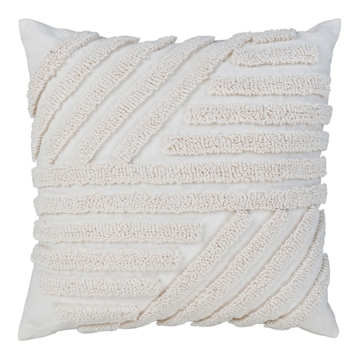 [3962096] Coussin Albany blanc motif relief