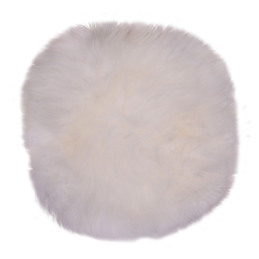 Coussin rond en peau d'agneau naturelle