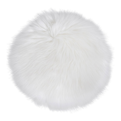 Coussin rond en cuir d'agneau artificiel
