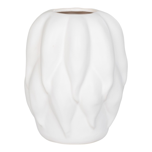 [4441702] Vase en céramique blanc mat 