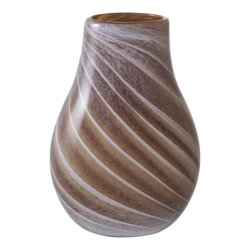 [4441777] Vase en verre marron et blanc