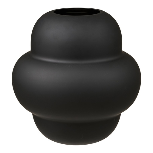 [4441789] Vase galbé en verre noir mat