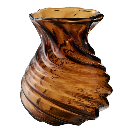 [4441790] Vase vintage en verre torsadé marron
