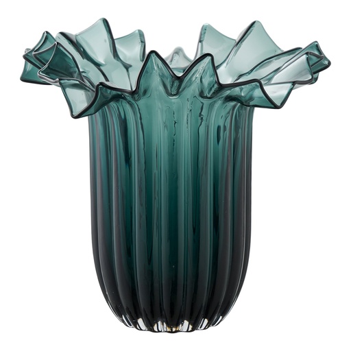 [4442064] Vase en verre soufflé vert foncé
