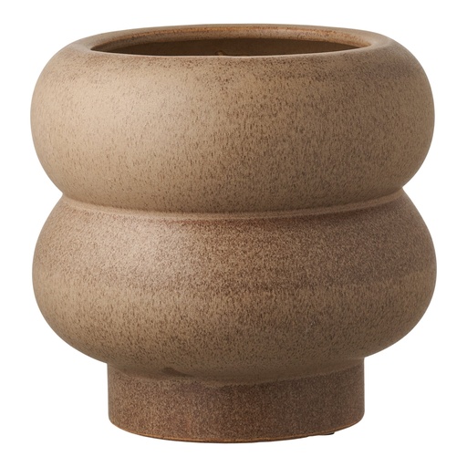 [4451215] Pot à fleurs arrondi en céramique marron 