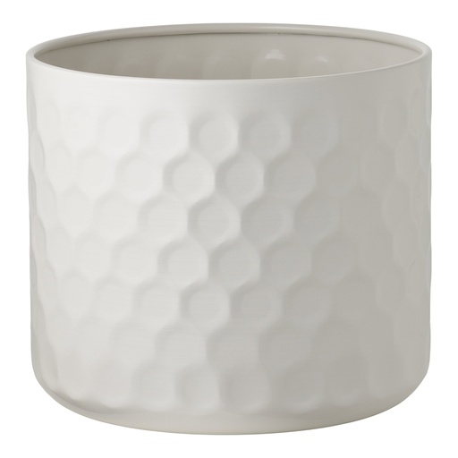 [4451300] Pot à fleurs Alvéole en acier blanc 