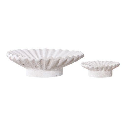 [4561189] Bougeoirs en ciment blanc coquille