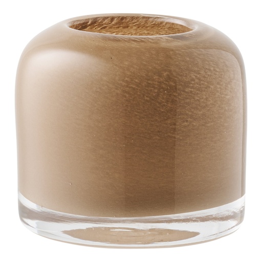 [4561201] Bougeoir en verre soufflé marron