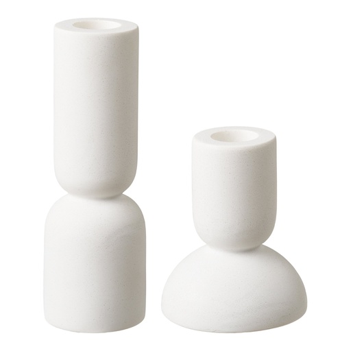 [4561204] Bougeoir en calcaire naturel blanc