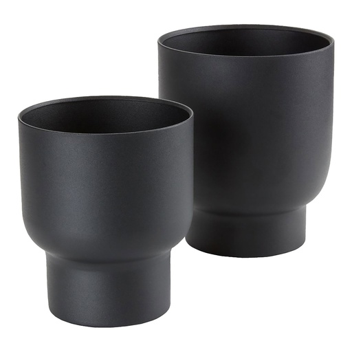 [9001119] Pots de fleurs Fulda en métal noir 