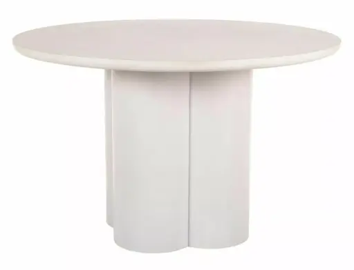 Table à manger ronde Rosalia style contemporain en microciment et MDF