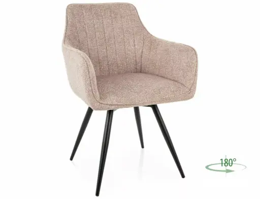 Fauteuil pivotant Ballo en tissu Leo