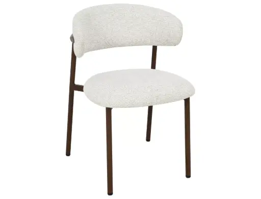Chaise design Elton II - cadre en métal imitation noyer