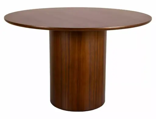 Table à manger ronde Rondo, placage en bois et piètement central