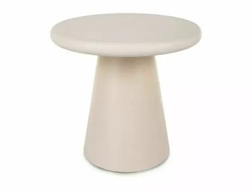 Table basse ronde Aurora, petit modèle - en MDF finition microciment avec piètement conique