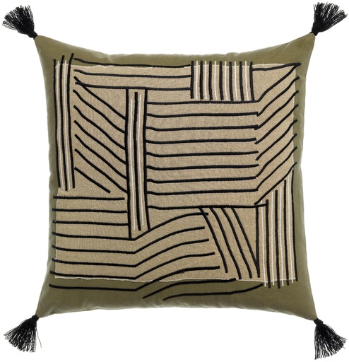 Coussin brodé Kori Cèdre