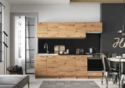 [KMEWDADA02A1369] Cuisine Mela Artisan avec plan de travail - 240 cm