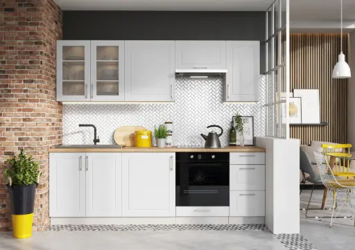 [KNAWSMPO01A1372] Cuisine Natalia grise en kit - 240 cm
